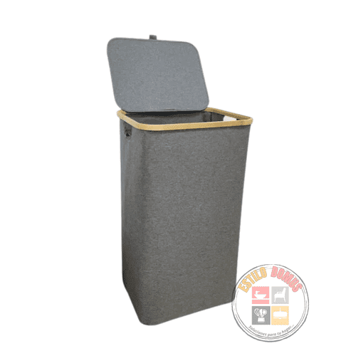 Estilodomus - Canasto Cesta Para Ropa Sucia De Bambú Y Tela Cesto