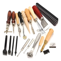 Genérico - Kit 18 Piezas Herramientas Cuero Pieles Artesania Profesiona Chocolate