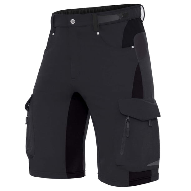 Pantalones cortos cargo XKTTAC para hombre, de secado rápido, para exteriores, para senderismo, negros