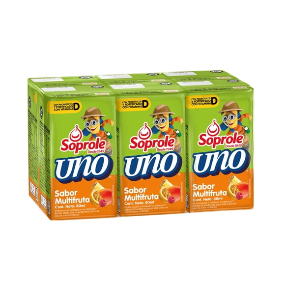 Bebida Láctea Probiótico Defensas con Bombilla Sabor Multifruta Caja, 6 Un