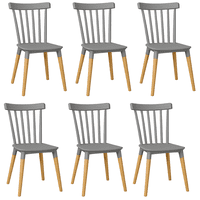 Moboi - Pack 6 Sillas Windsor Para Comedor O Terraza Gris