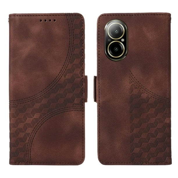 Carcasa FOXDOCK Realme C67 4G de cuero PU, diseño acolchado clásico, protección contra caídas y rayones
