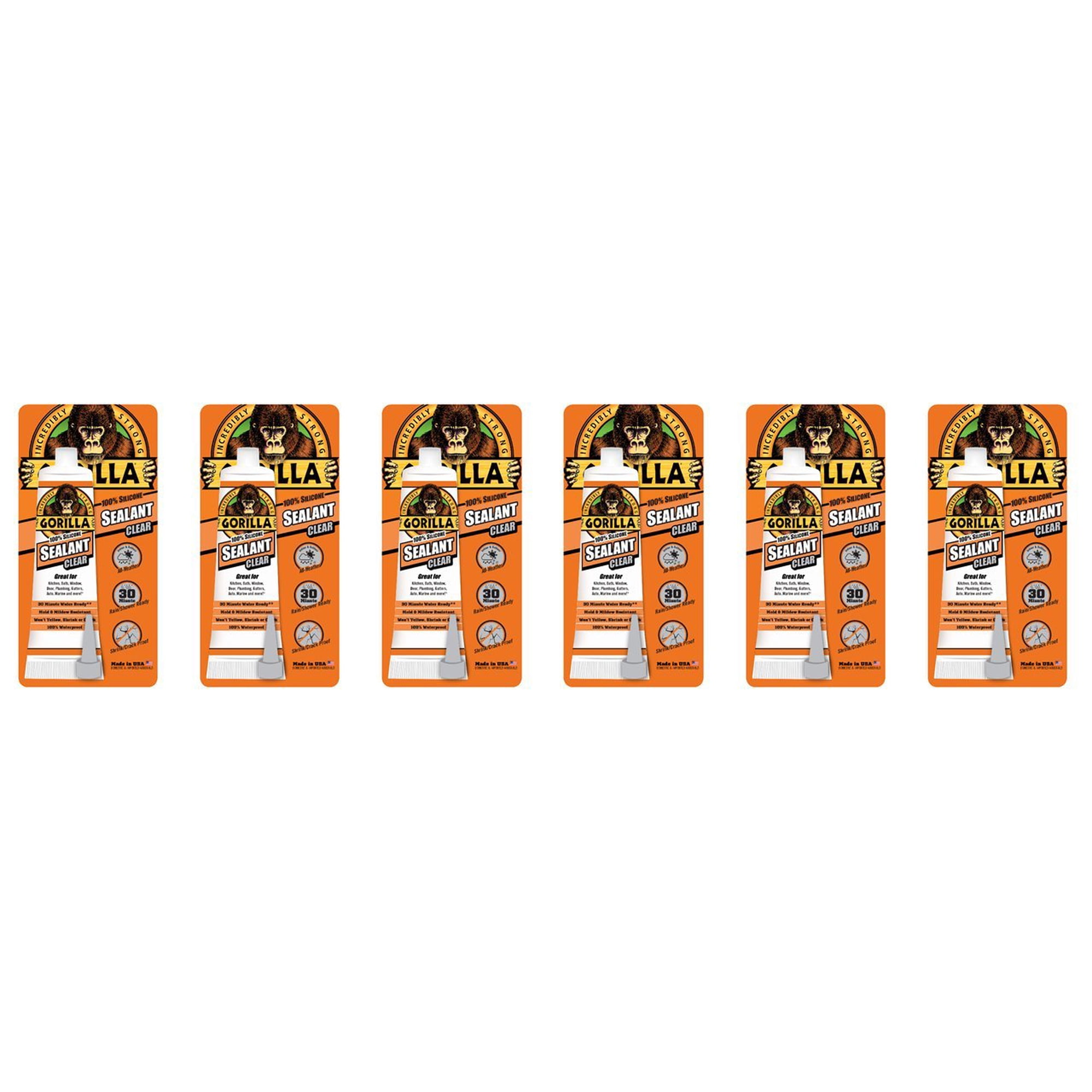 Sellant Cailk Gorilla, 100% Silicona, 82 Ml, Transparente (paquete De 6)