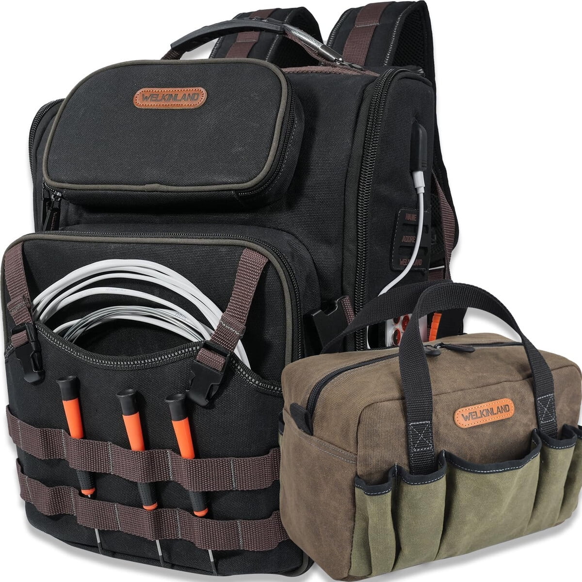 Welkinland - Mochila Herramientas 60 Bolsillos 43l Resistente