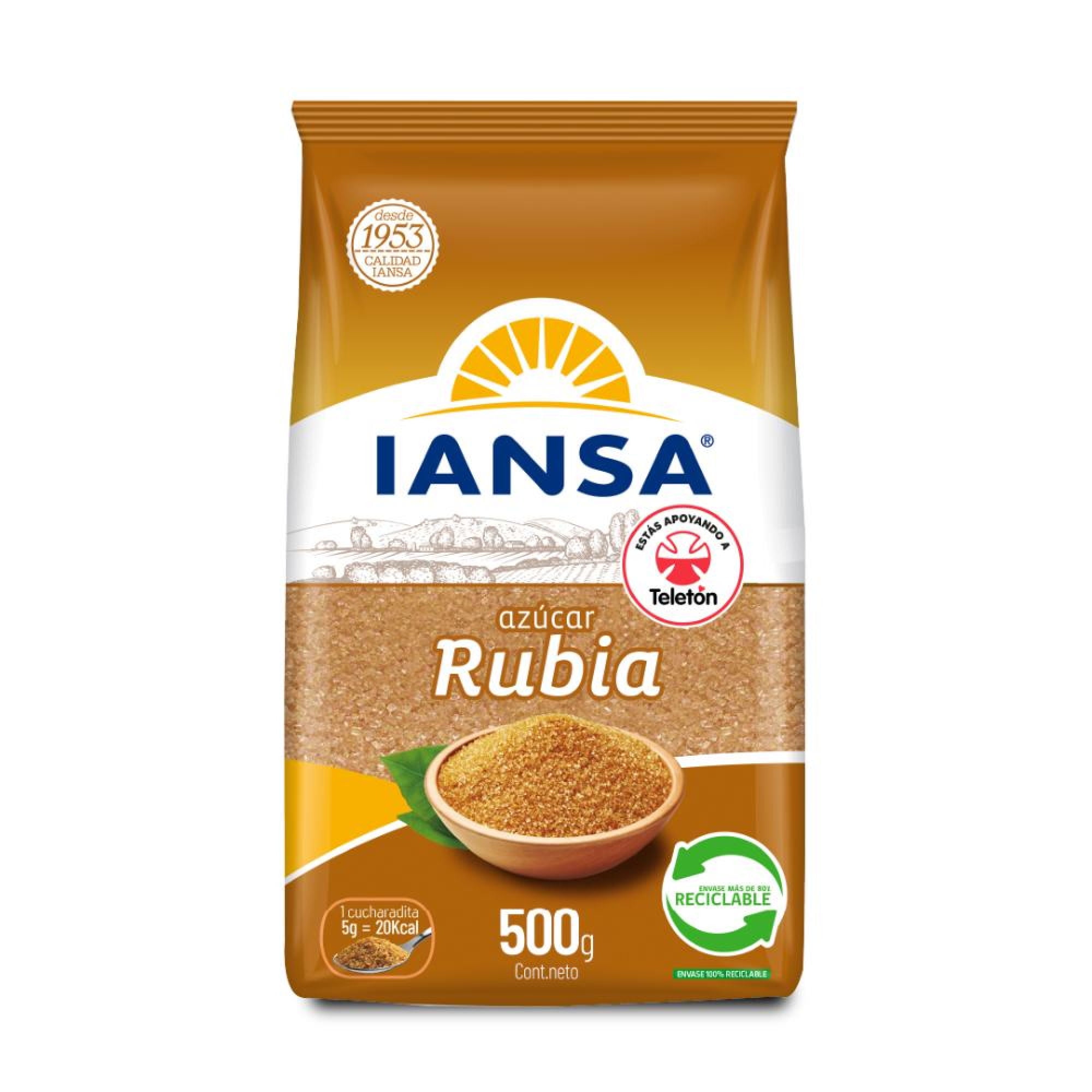 Azúcar Rubia Granulada Bolsa 500 g Iansa