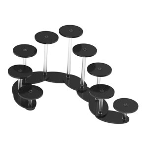Magideal - Soporte De Exhibición De Acrílico Para Cupcakes, Soporte De Exhibición De Múltiples Capas, Herramienta Decorativa De Escaparate Redondo Para Cumpleaño Negro