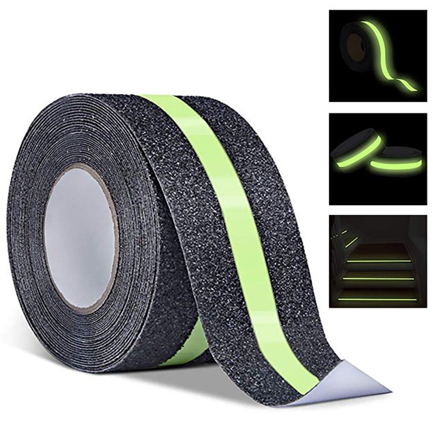Cinta adhesiva de seguridad RELIANCER de 5 cm x 9 m, color verde que brilla en la oscuridad