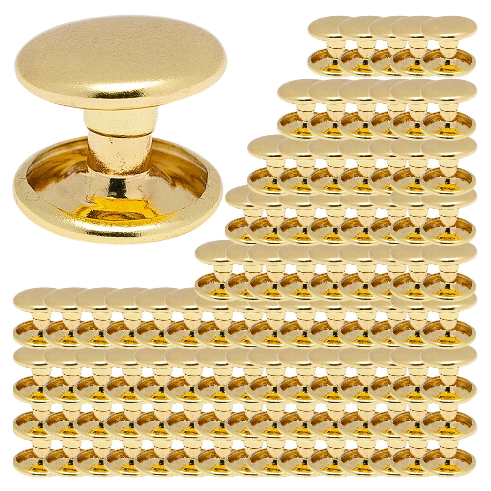 Magideal - 100 Unids/set De Remaches De Tornillo De Latón , Remaches Forma Forma Forma Para Uñas, Decorativos Para Cartera, De Material Cuero, Bolsa , 8x6mm