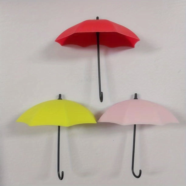3pcs/pack Strong Adhesive Punch-Free Umbrella Hook for Home Decoration and Wall Hanging - Key Hook and Bathroom Accessory