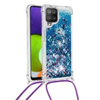 Funda Foxdock Para Samsung Galaxy M32 Con Cuerda Ajustable, Brillo Líquido, Protección Antigolpes Y Lente – Ideal Para Regalo