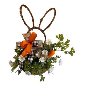 Magideal - 19.69 '' Corona De Pascua, Guirnaldas Adorno De Puerta Colgante Guirnalda De Flores Artificiales Para Celebración Decoración Para El Hogar Foto