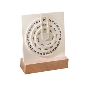 Bothyi - Calendario Perpetuo Circular De Madera, Cartel De Calendario De Madera Para Oficina