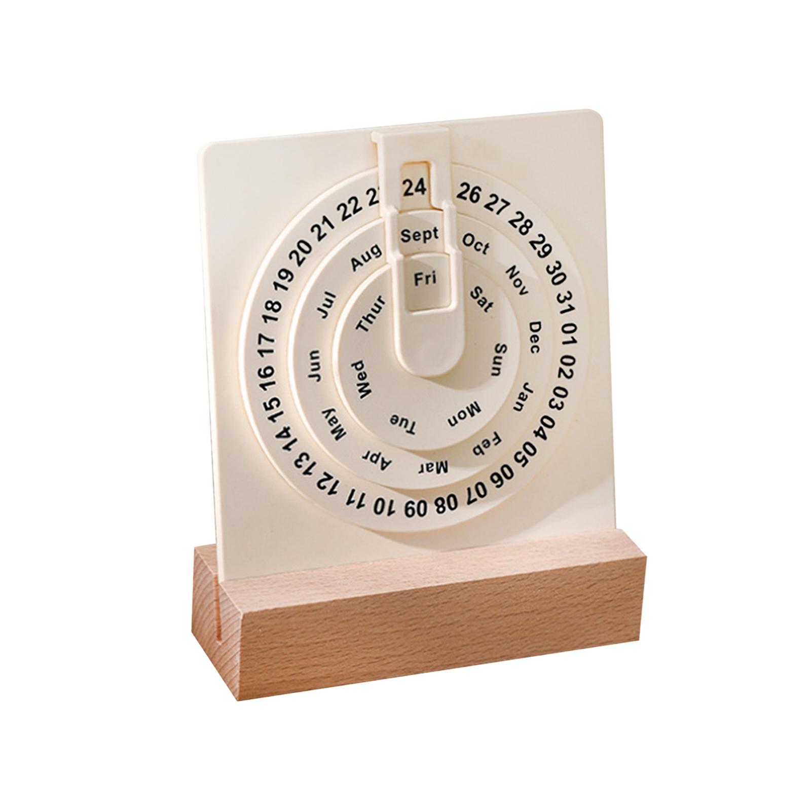 Bothyi - Calendario Perpetuo Circular De Madera, Cartel De Calendario De Madera Para Oficina