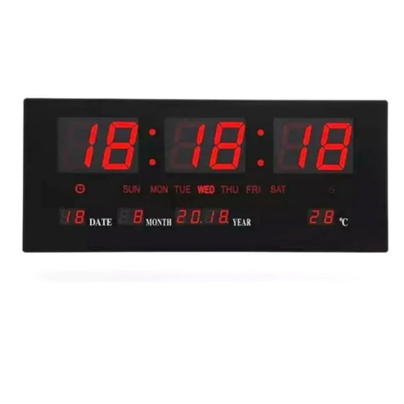 Reloj Digital De Pared Led Fecha Y Temperatura TECNOLAB TL151