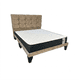 thumbnail image 1 of Cama europea 2 plazas + Colchon con respaldo y bases divididas Beige Felpa, 1 of 4