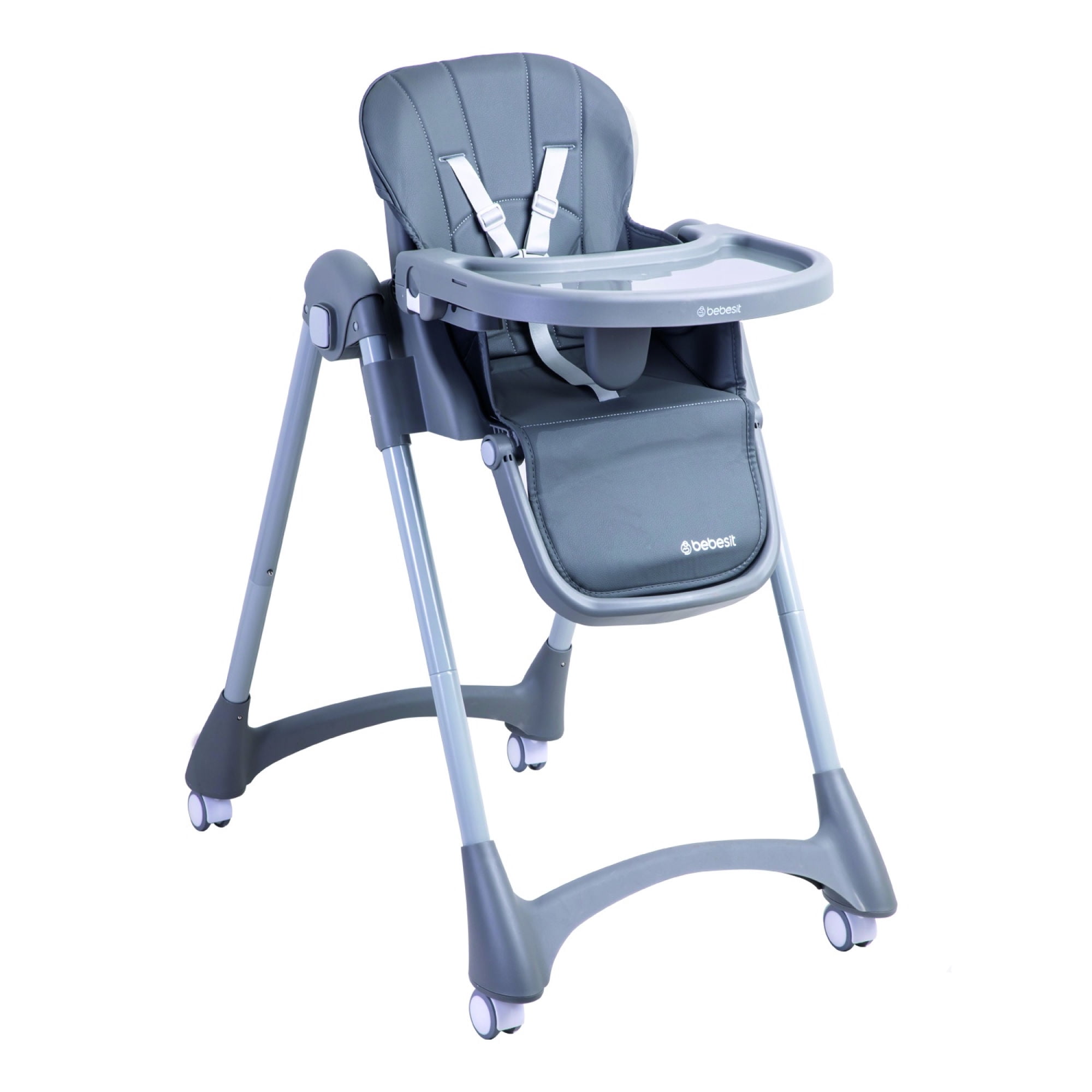 Silla De Comer Bebé Reclinable Plegable Easy Eat Gris