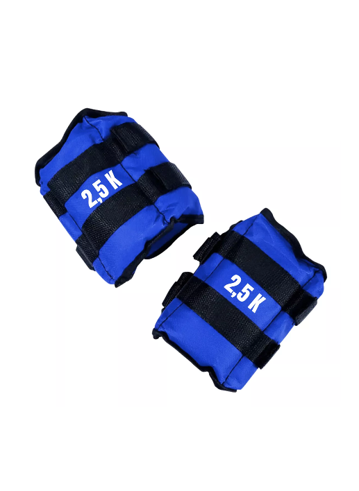 Genérico - Par De Pesas Tobilleras Y Muñeca 2.5 Kg C/U (Total 5 Kg), Color Negro