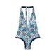 thumbnail image 1 of Traje de baño escotado estampado azul Talla S, 1 of 3