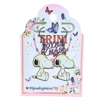 Trini Joyas Y Mas - Aros De Snoopy Sentado, Ganchos De Acero