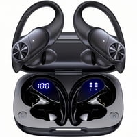 Xusx111 - Auriculares Bluetooth Auriculares Inalámbricos 80Hrs Tiempo De Juego Caja De Carga Inalámbrica Pantalla Digital Auriculares Deportivos Con Gancho Bajo Profundo Ipx7 Impermeables Auriculares