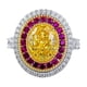 thumbnail image 1 of Anillos Ovalados de 2 Quilates para Mujer Anillos de Compromiso 5A CZ Halo Simulado Anillo de Diamante Amarillo Aniversario Alianzas de Boda, 1 of 7