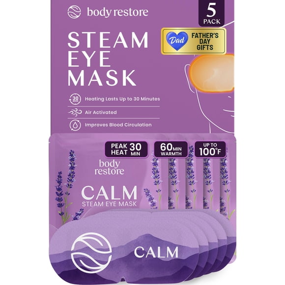 Antifaz térmico para ojos Body Restore para ojos secos, paquete de 5, con lavanda