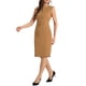 thumbnail image 4 of INSPIRE CHIC Vestido de Tubo para Mujer Regreso a Clases Atuendo de Maestra Vestido de Trabajo Profesional sin Mangas para Oficina Caqui Oscuro L, 4 of 6
