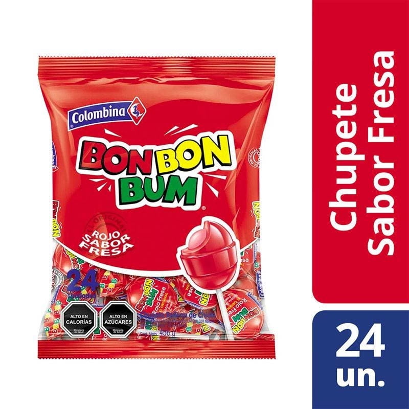 Chupete Bon Bon Bum Fresa 456 g Colombina