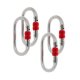 thumbnail image 2 of 4Pcs 25KN Screwgate Locking Rock Climbing Espeleología Mosquetón Rojo Plata / Rojo, 2 of 5