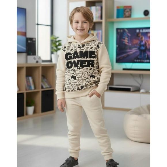 Buzo Niño Franela Game Over Beige beige 8