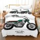 thumbnail image 2 of Motorcycle Races Black Retro Style Quilt Duvet Cover Set Kids Super 3-Piece Bedding Set, 2 of 5