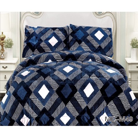 Genérico - Cobertor Chiporro King - Azul Rombo M49