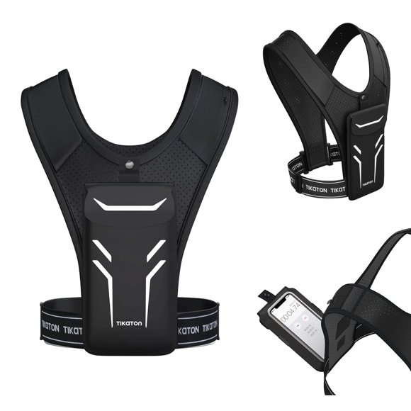 Chaleco de Running Tikaton con Cinturilla Ajustable Reflectante Negro