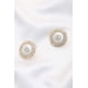 thumbnail image 5 of Arete CC Clothing Redondo De Metal Doble Círculo Blanco, 5 of 5