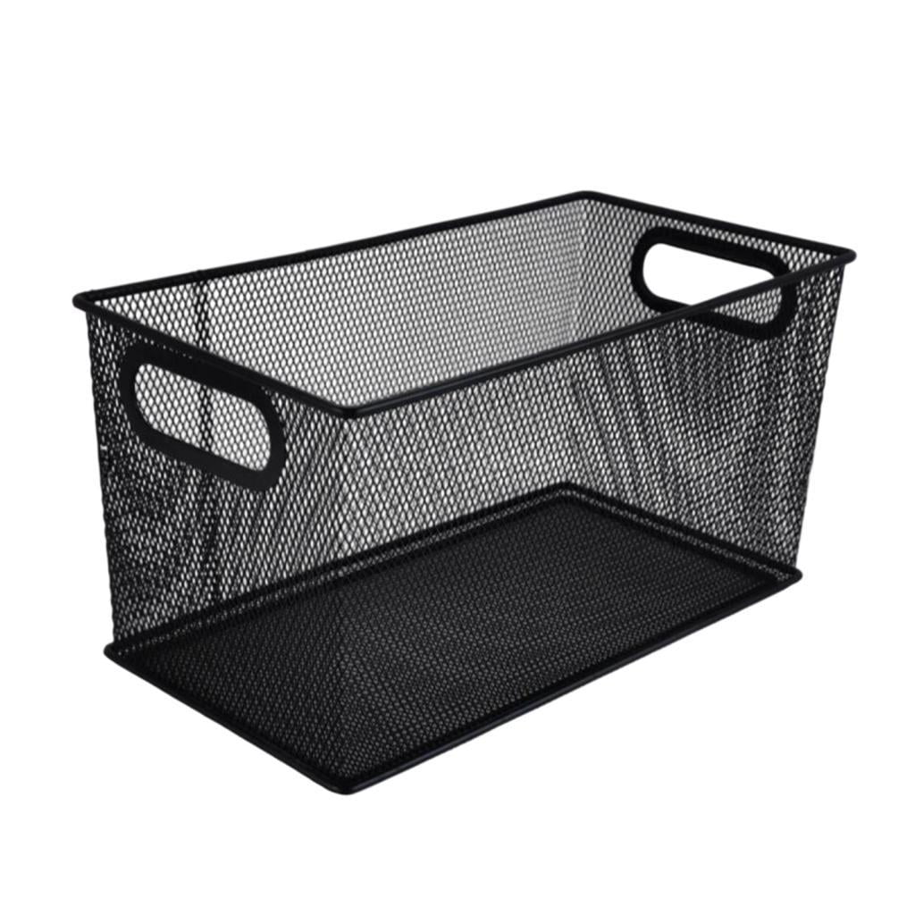 Bothyi - Cesta De Almacenamiento Rectangular De Malla Abierta Para Encimeras, Para Cocina, Picnic, Color Negro