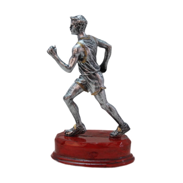 Estatua de corredor de larga distancia masculino coleccionable de 10 x 6 x 15,5 cm. Adorno de escritorio ligero y versátil para bibliotecas y estudios