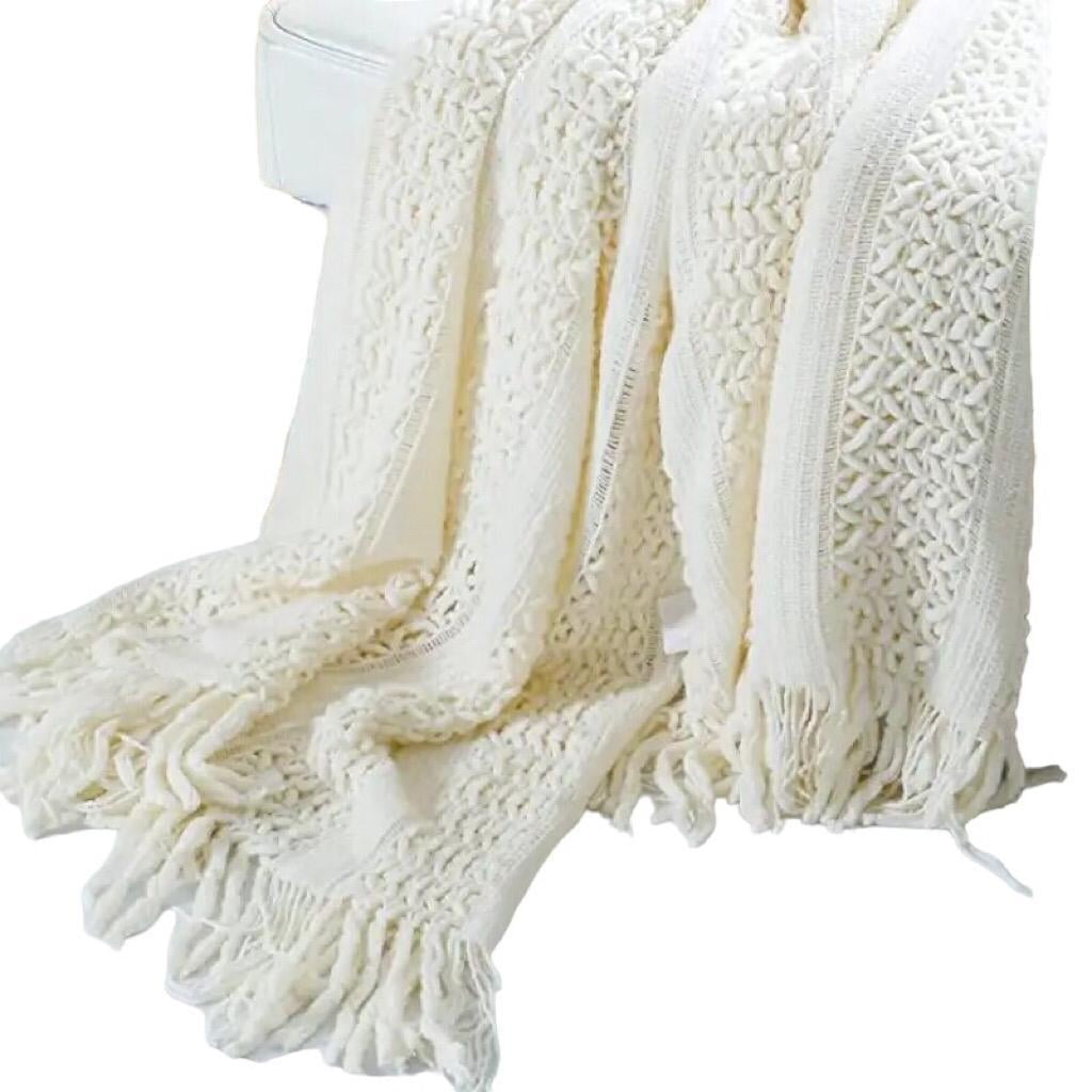 Todo Hogar Santiago De Chile - Manta Tejida King Beige Trenzada