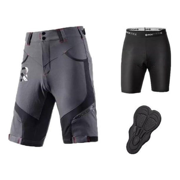Set Pantalón Short + Ropa Interior De Ciclismo Rockbros Mtb negro XL