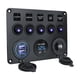 thumbnail image 5 of Panel de Interruptor Basculante de 5 Entradas, Panel de Interruptor de Palanca Dual USB 4.2A, Voltímetro Digital para Remolque, Yate, RV, Coche Automo luz azul, 5 of 5