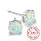thumbnail image 1 of Hypoallergenic Sterling Silver Opal Earrings for Women - 7.5mm Round Lalima Gem Earrings with Gift Box, 1 of 4