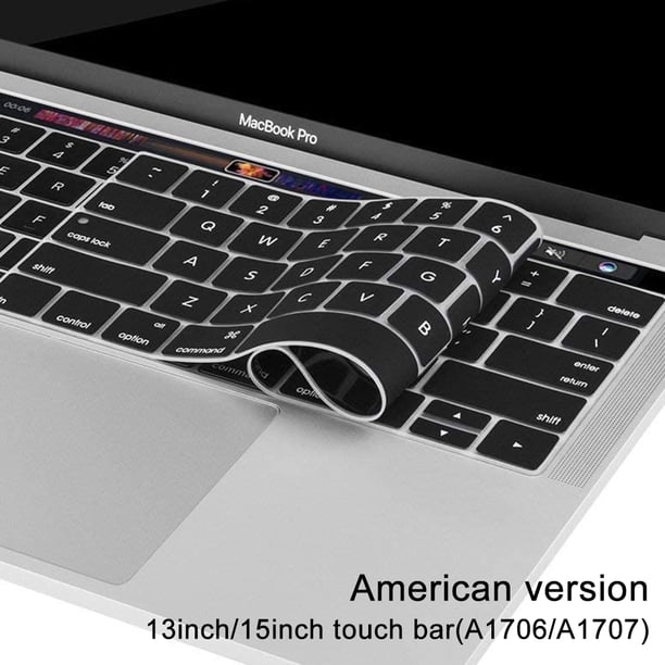 Protector de teclado ultrafino compatible con MacBook Pro con Touch Bar de 13/15 pulgadas (A1706/A1707) - Diseño estadounidense