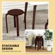 thumbnail image 5 of Juego de 4 bancos apilables de madera bentwood Giantex para aula, color café, 5 of 9