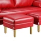 thumbnail image 4 of Sofá Sky 3 Cuerpos Más 2 Pouf Pu Rojo, 4 of 5
