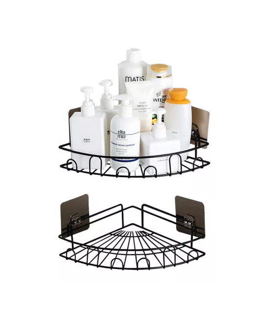 Genérico - Esquinero Organizador Ducha Baño Adhesivo Set 2 Inoxidable Negro