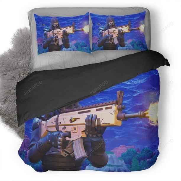 Enforcer Fortnite Quilt Duvet Cover Set Bed Linen Comforter Cover Bedspread3-Piece Bedding Set