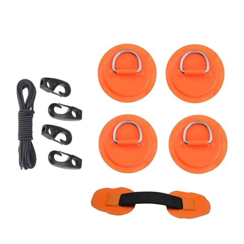 Magideal - De Almohadilla De Parche De Anillo En D Material Premium De Acero Inoxidable De Pvc Cuerda Elástica De Goma Elástica Parche Redondo Multipropósito Naranja