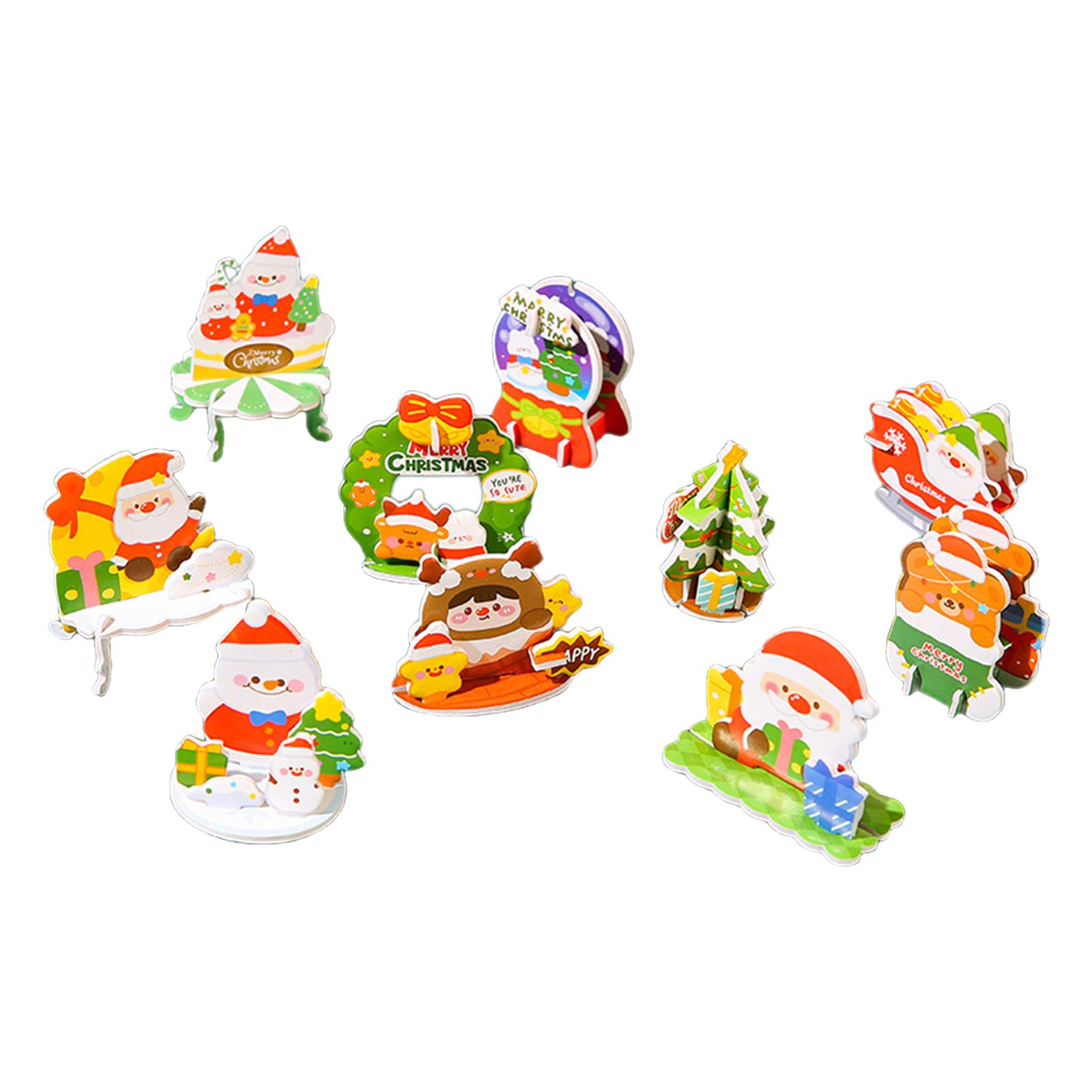 Bothyi - 10 Piezas Artesanales Diy Rompecabezas 3D Actividades De Aprendizaje Juguetes Montessori Para Bebés Navidad