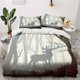 thumbnail image 1 of Deer- Pattern B-eddi-ng Set -Wildlife Theme B-edding Set 3-Pie-ce Set Includ-ing 2 One Pillow-cases, 1 of 5