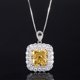 thumbnail image 1 of Collar Colgante Amarillo / Verde para Mujer Hielo Triturado Cuadrado Corte Radiante CZ Diamante Simulado Collar de Plata Esterlina 925 Collares Colgante, 1 of 5