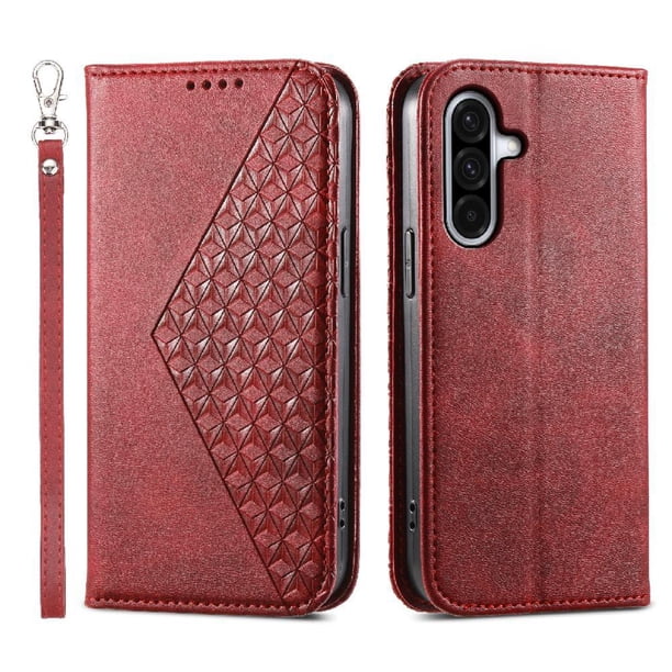Funda Flip FOXDOCK para Samsung Galaxy A26 , Estilo Billetera con Diseño Rombo, Correa de Mano y Soporte, Uso Diario